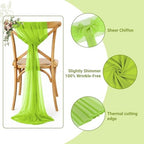 Pack of 75 Chiffon Chair Sashes for Wedding & Event Décor - Parrot Green - Image 3