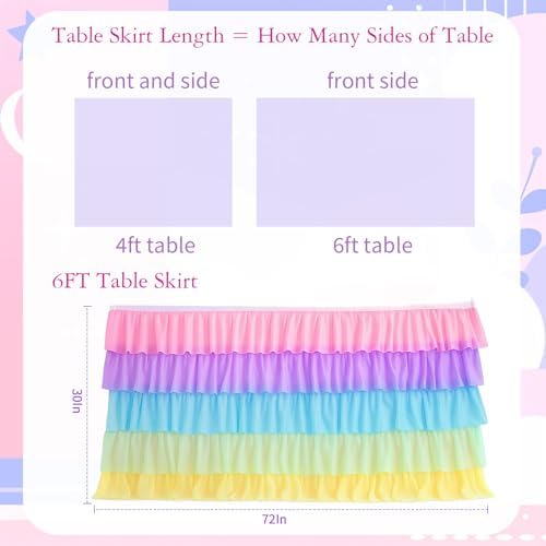 Tingjoo 6 Pack Pastel Rainbow Party Backdrop Decorations - Image 3