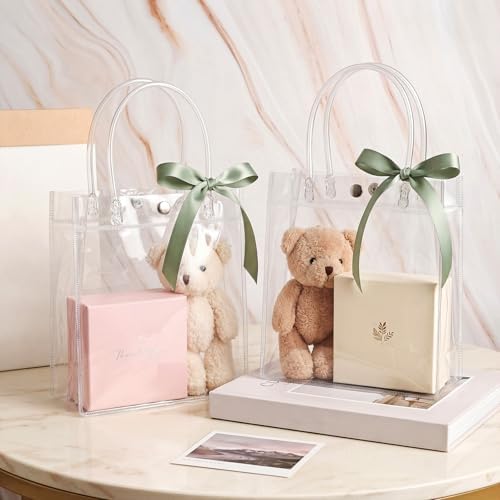 Saintrygo 50 Pcs Clear Gift Bags with Handles, 5.9 x 6.3 x 2.8 Inches - Image 3
