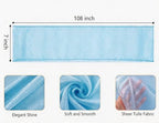 50 Pack Organza Baby Blue Chair Sashes Bows 7x108 Inches Wedding Sheer Chair Sashes Knots Crystal Yarn Chairs Ties for Party Birthday Engagement Banquet Hotel Restaurant Outdoor Events Decor - Image 2