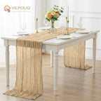 12 Pack Beige Cheesecloth Table Runner 10FT Wedding Party Decor - Image 7