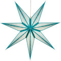 GalaxyArts 7-Point Paper Star Lantern - Striped Cutout Hanging Light Decoration - Foldable Hollow Out Star Lamp Shade for Home, Party, Christmas, Wedding Décor - Indoor/Outdoor Hanging Star(Firoza) by GALAXYARTS