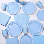 Tioncy 200 Pcs Blue Disposable Paper Plates Cups Napkins - Image 5