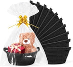 10PACK Black Baskets for Gifts Empty, 12"x 8"x 5" Woven Gift Baskets with Gift Bags and Bows, Empty Gift Baskets for Christmas, Baby Gift Basket for Nursery, Shelf Small Storage Basket with Handles by AFOROEOA