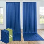 8 Panels 5x12ft Royal Blue Backdrop Curtains for Parties, Wrinkle Free Polyester Blue Photo Backdrop Drapes 12 ft Long Back Drop Cloth for Wedding Birthday Photography Background Party by Htper