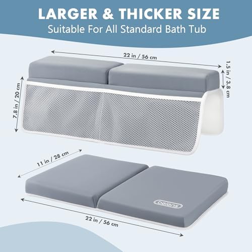 beiens Bath Kneeler and Elbow Rest Pad Set - 1.5'' Comfortable Thick Baby Bath Kneeler Pads, Quick Dry Soft Kneeling Pad for Baby Bath Time, Non-Slip Knee& Arm Support Bathtub Mat with Toys Organizer - Image 5