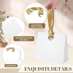 FeiFeifeiya 30 Pcs Small White and Gold Gift Bags with Ribbon Handle - Image 3