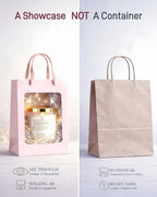 VAGREEZ Gift Bags with Clear Window, Reusable Small Medium Kraft Transparent Window Paper Bags with Handles in Assorted Colors and Bulk Pack for Party, Wedding, Birthday and Small Business, Blush Cream / Small / 30 Pack - Image 2