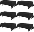 FINDYOU 6 Pack Black Table Cloth Rectangle Table 60 x 84 Inch Tablecloths for 6 Foot Rectangle Tables. Stain and Winkle Resistant Polyester Washable TableCloths for Parties Wedding Dining by TableClothAndTableRunner