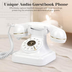 Audio Phone Guest Book Audio Guestbook Wedding Phone Record Guest Voice for Birthdays Party Graduation Baby Shower Retirement Special Occasions, White - Image 6
