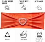 Orange Chair Sashes 60 Pack Spandex Burnt Orange Sashes Bands for Chairs with Heart Buckle Slider for Wedding Banquet Party Decorations - Image 4