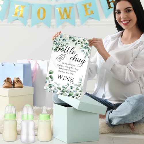 TrelaCo 20 Pcs Bottle Chug Game, Greenery Baby Shower Favors, Green - Image 6