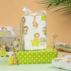 Homeral Baby Shower Jumbo Wrapping Paper Roll - Neutral Cute Safari Animals & Polka Dot Pattern, Reversible Green Newborn Gift Wrap for Baby Shower, 1st Birthday, Party - 30 Inch x 100 Feet - Image 4