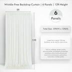 30ftx12ft Ivory Backdrop Curtain for Wedding Party 6 Panels 5×12FT Tall - Image 5