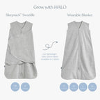 HALO 100% Cotton Sleepsack Swaddle, 3-Way Adjustable Wearable Blanket, TOG 1.5, Forest Friends, Small, 3-6 Months - Image 6