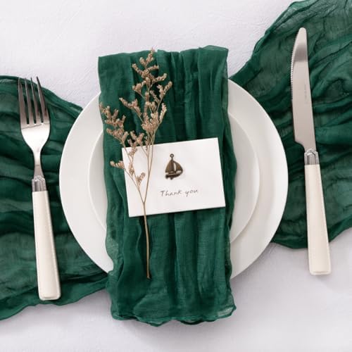 Cheesecloth Napkins Emerald Green Cloth Napkins Bulk,Set of 100 - Image 4