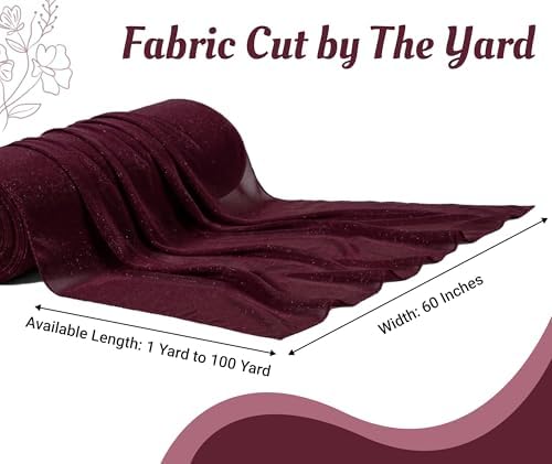Pack of 25 Yard Chiffon Drapery Fabric, 60" Wide, Multiuse - Burgundy - Image 2