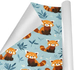 OTVEE 2 Rolls Birthday Wrapping Paper Roll - Red Pandas Pattern Design Gift Wrap Perfect for Weddings, Brides, Holidays, Baby Showers - 58 x 22.8 inches - Image 3