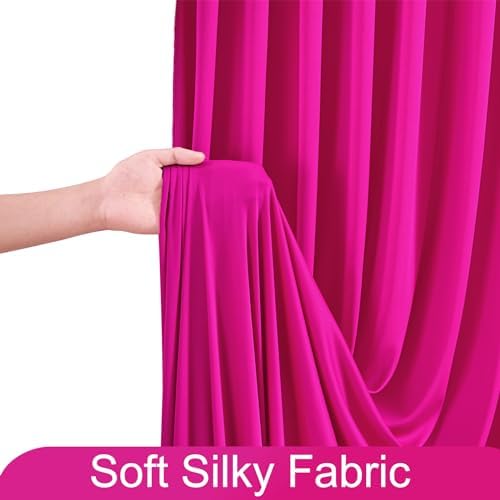 10ft x 10ft Hot Pink Backdrop Curtain for Parties Fuchsia Wrinkle Free Backdrop Drapes Panels for Baby Shower Birthday Photo Photography Polyester Fabric Background Decoration - Image 6