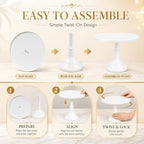 3 Pack Metal Cake Stand, 8 10 12 Inch Tiered Display - Image 4