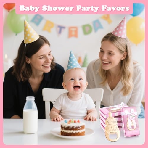 24 Packs Pink Baby Shower Bottle Opener Favors for Guests - Baby Bottle Design Baby Girl Return Gifts, Wedding Favors, Party Decorations - Image 6