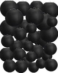 Treela 48 Pcs Paper Lanterns Party Decorations Round, Black by Treela
