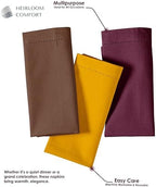 Multi Color Cloth Napkins 18"x18" - Set of 12-100% Cotton, Washable, Reusable - Perfect Hotel Quality Napkin for Table, Dinner, Weddings, Everyday Dining - Yellow, Brown, Burgundy - Image 4