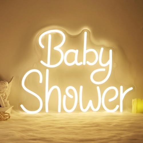 YuanDian Baby Shower Neon Sign, Dimmable LED Neon Lights USB Powered for Wall Decor, Baby Room Decorations, Light up Welcome Signs for Shower Party Birthday Backdrop - Image 2