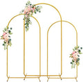 3 Pack Wedding Arch Backdrop Stand, Gold Metal Balloon Arch Stand (6FT, 4.9FT, 3.9FT), Set of 3 Arched Frame Decoration for Wedding, Birthday, Baby Shower, Party by HOEGMST