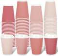 Whaline 100 Pcs Valentine's Day Pink Disposable Coffee Cups with Lids 12 Oz Gradient Pink Paper Cup Corrugated Ripple Wall Insulated Hot Cup for Home Office Party Supplies by Whaline