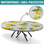Lemon Love Print Tablecloth Oval Wipeable Spillproof Elastic for Anniversary Bachelorette Party Baby Shower Fits for 48" x 68" Oval Table - Image 2