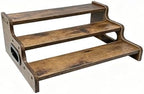 3-Tier Rustic Wood Cupcake Stand & Dessert Display Riser with Handles - Image 3