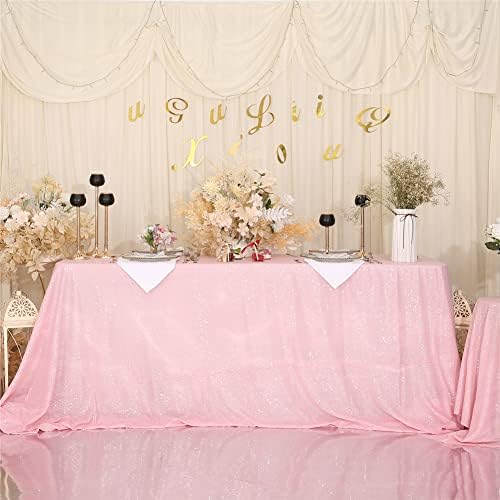 SquarePie Sequin Tablecloth 90x132 Inch Pink for Birthday Wedding Party - Image 3