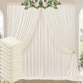 50ft x 10ft Wrinkle Free Ivory Backdrop Curtains for Parties, 10 Panels 5x10ft Polyester Ivory Photo Backdrop Drapes for Wedding Birthday Party Photography Background by ENJOYYOURPARTY