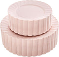 YOUBET 100PCS Pink Scalloped Plastic Plates for Wedding Party by YOUBET