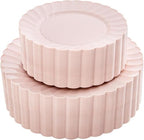 YOUBET 100PCS Pink Scalloped Plastic Plates for Wedding Party by YOUBET