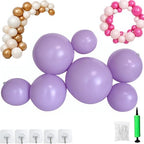 Reusable Inflatable Balloon Garland Arch Kit, 3/7 PCS Linked Pvc Balloons with Elastic Bands & Leak-proof Nozzle, Party Decoration for Birthdays, Weddings & Valentine's Day (7 Balls,Purple) by Unknown