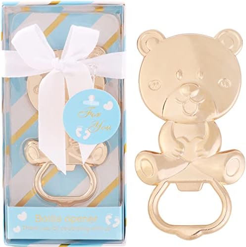 24 Pack Bear Bottle Opener for Baby Shower Favors, Metal Beer Opener for Guests, Party Souvenirs/Decor/Gift Supplies (Blue) by Houdezhu