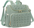 Small Diaper Bag Backpack Quilted Mini Baby Crossbody Diaper Bag Tote for Mom and Baby Girls Boys (Matcha Green) by Unknown