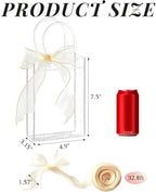 Ohuimrt 50 Pack 4.9" x 3.15" x 7.5" Clear Plastic Gift Bags with Handles - Image 2