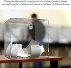 Marketing Holders 4 Pack Acrylic Donation Box Locking 10" Clear Square Countertop Voting Ballot Collection Bin Suggestion Cube - Image 3