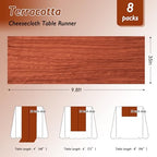 12 Pack Terracotta Cheesecloth Table Runner 120 Inch Boho Wedding Decor - Image 2