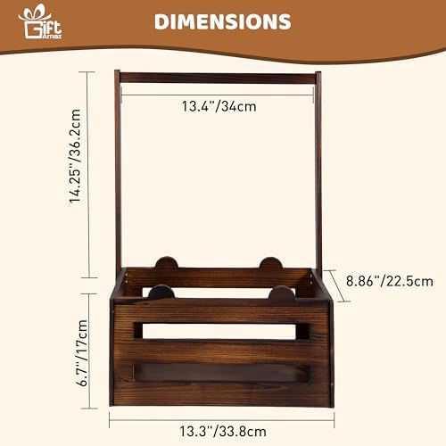 GiftAmaz Brown Wooden Baby Shower Crate Closet, Personalized Baby Basket - Image 3