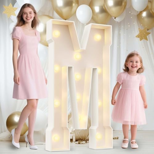 Ledido Easy-Assemble 4FT Marquee Light Up Letter, Large Lighted Letter M by Ledido