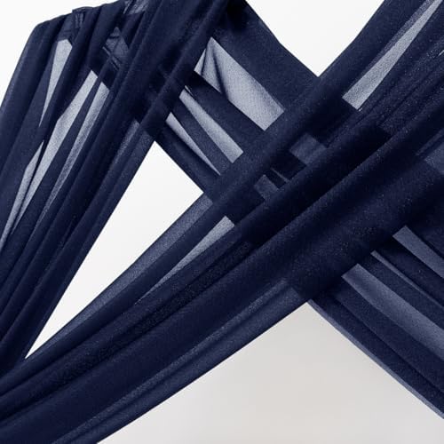 Sheer Gauze Wedding Arch Draping Fabric 29" x 20 FT 4 Panels Navy Blue - Image 3