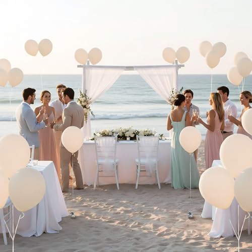 Fun Express Bulk 100 Pieces Tuftex Matte Lace 11" Natural Latex Balloons - Image 5
