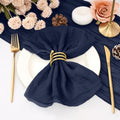 60Pack Navy Blue Cheesecloth Napkins Rustic Boho Gauze Napkins 20"x20" by REWOMC