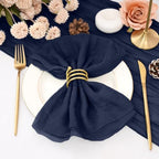 60Pack Navy Blue Cheesecloth Napkins Rustic Boho Gauze Napkins 20"x20" by REWOMC