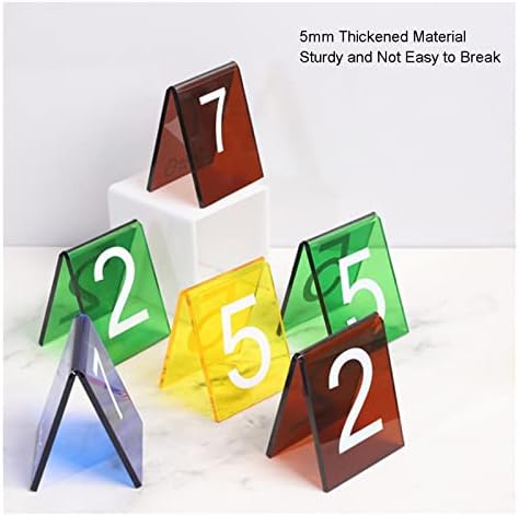 Acrylic Table Numbers, Tent Style Table Signs, Set of 6 Colorful Panel Desk Signs, Best for Rustic Receptions, Banquets Cafés Restaurants Hotel(Red 19 24) - Image 7