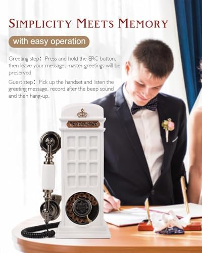 Vintage Audio Guest Book Wedding Phone, Audio Guestbook，White - Image 3
